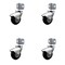 Service Caster 2'' Bright Chrome Neoprene Rubber CastersSide Mount Brackets- , 4PK SCC-GR03S210-NPRB-BC-71678-4-CB180-4 - alternate 1